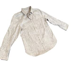 Chico's Luna Gray Python Print Button up No Iron/CoolMax Blouse Size 10 NWT